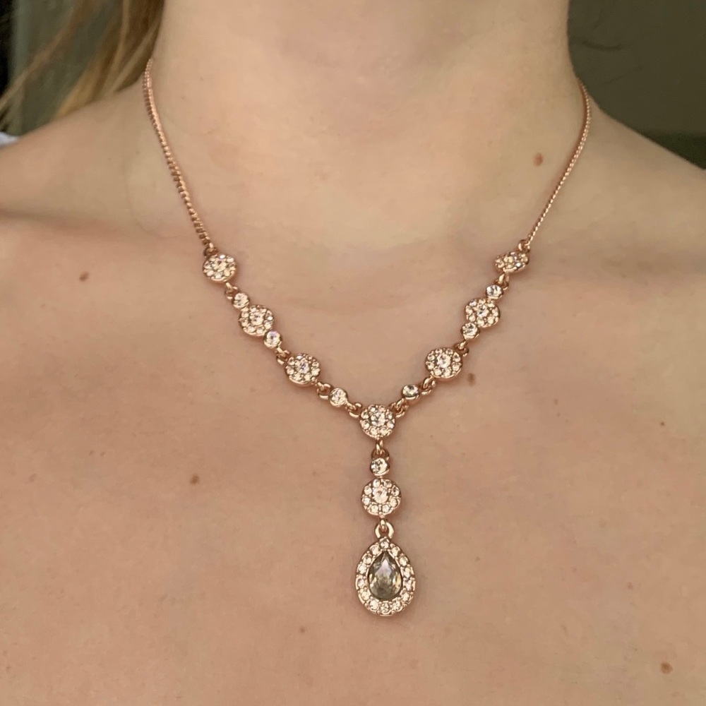 Givenchy 16" Crystal Y-Neck Necklace